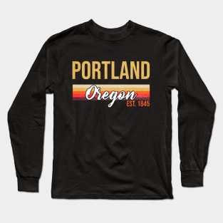 Portland Oregon Established Retro Vintage Long Sleeve T-Shirt